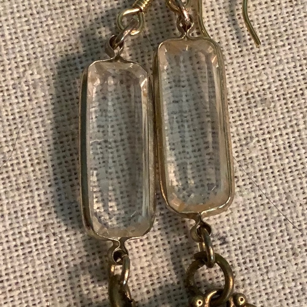 Rectangular Crystal Earrings. - image 3